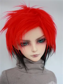 BJD Doll Kailio Perukas raudona-juoda plaukų perukai už 1/3 1/4 BJD DD SD MPD MSD lėlės kailio perukai lėlės priedai
