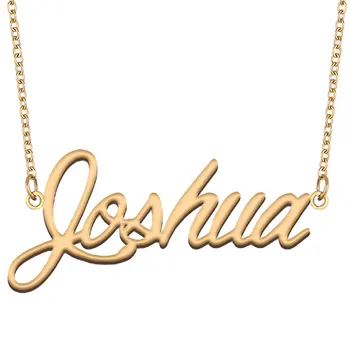 Joshua Lentele Karoliai Moterų Nerūdijančio Plieno Papuošalai Auksu Pavadinimas Grandinės Pakabukas Femme Mamos Draugei Dovana