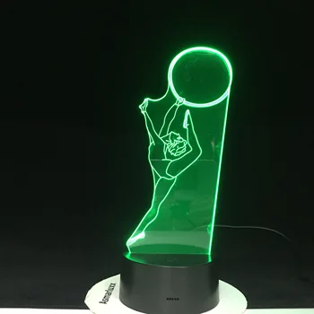 Šokių Ball 3D Led naktinė lempa 7 Spalvų Šokių Mergaitė Keičiasi Stalo Lempos USB Kūrybos Apšvietimo Šviestuvas Namų Dekoro Dovanos 1709