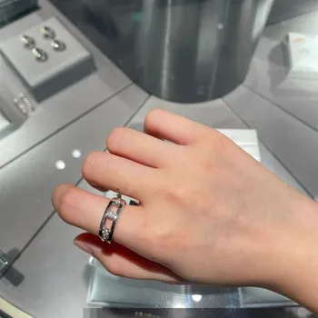 Aukštos kokybės, prabangos nišą PERKELTI Seiko 925 sidabro trijų skaidrių pločio žiedas tuščiaviduris žiedas inkrustacijos diamond Europos prabanga