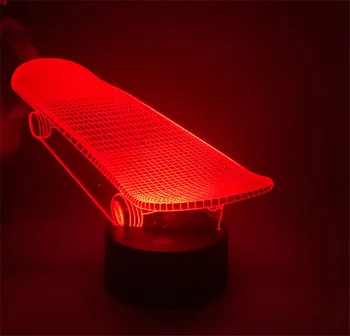 Sporto Riedlentė 3D LED USB Lempa Tridimensional Novatoriškų Staliniai Šviestuvai RGB valdiklis Jutiklinis Nuotolinio Dekoro Žaislas