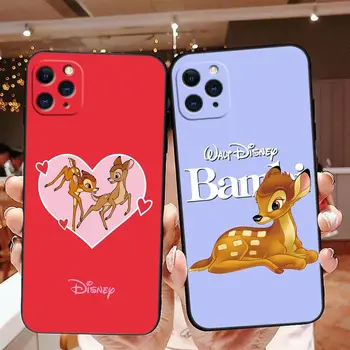 Disney Gelsvai Bambi Mielas Anime ir Animacinių filmų Telefono dėklas Skirtas Apple iPhone14 13 12 11 Pro Max Mini XR X XS 8 7 SE Plus Max 5G Padengti Fundas