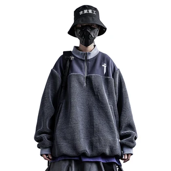Japonijos Streetwear Vyrų Žiemos Vilna Atsitiktinis Striukės Užtrauktukas