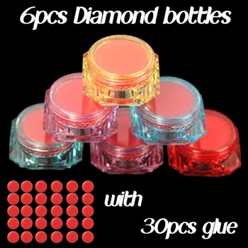 5D Diamond Dažymo Priedų Siuvinėjimo 6pcs Buteliai su 30pcs Klijai Raudonos Apvalios Dotting Klijai 