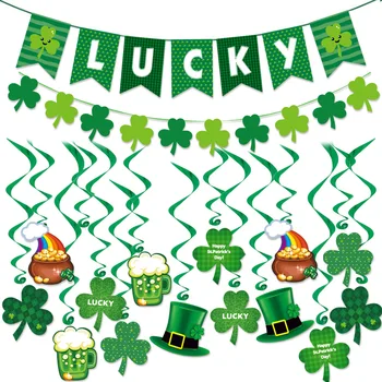 St. Patrick ' s Day Apdailos Dobilų Pasisekė Žolės Airijos Laišką Vėliava Kabo Ornamentu Laimingas Saint Patrick Airijos Šalies Apdaila