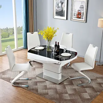Nerūdijančio plieno baltos spalvos valgomojo kėdę, modernus minimalistinio namų atlošas, odiniai, kėdės, restoranas, registratūra minkštas krepšys kėdė šviesos