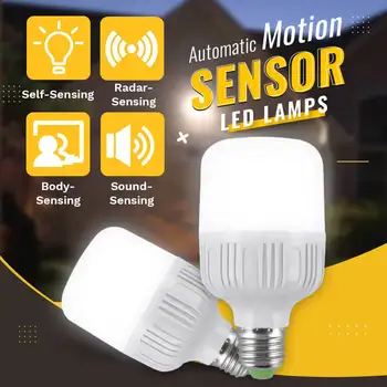 Automatinis Judesio Jutiklis LED Lemputė 5W 9W LED Sutemų Iki Aušros Lemputė 220V, Automatinis įjungimas/išjungimas vidaus/Lauko Apšvietimo Lempos 6500K