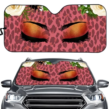 INSTANTARTS 3D Akis Leopard Gėlių Saulės Pavėsyje, Interjero Raštas Šilumą Atspindinčiu Automobilio priekinį Stiklą Saulės Pavėsyje, prekinis, galinis Stiklo skėtį nuo saulės Naujas