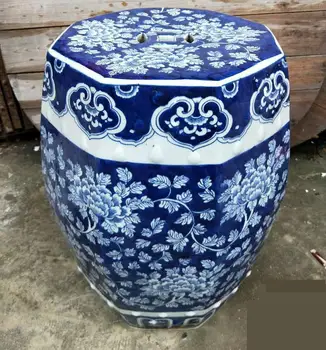 Jingdezhen Keramikos Išmatose Rankomis Dažyti Antikvarinis Mėlynos Ir Baltos Aštuoniakampis Išmatose Lauko Balkonas, Vonios Kambarys Išmatose Porceliano Išmatose