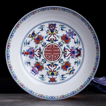 8 Colių Kinų Derliaus Vakarienė Plokštės Keramikos, Porceliano Emalio Plokštės, Salotos, Vaisių Lėkštė Desertinis Patiekalas Turas Lovelio Apdaila Amatai
