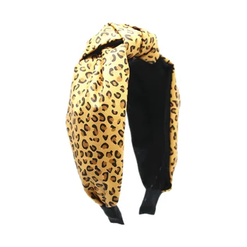 Žiemos Nemokamas pristatymas Leopardas Spausdinti elegantiškas, kietas mazgas moterų hairbands mergina kaspinai ins platus motinos galvos apdangalai, plaukų aksesuarai