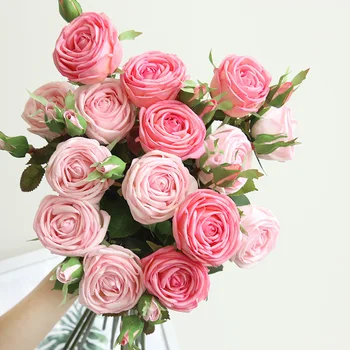 Šviežia rose Dirbtinės Gėlės Nekilnojamojo Touch rožių Žiedų Namų dekoracijas Vestuvės ar Gimtadienis, Valentino Diena dovana