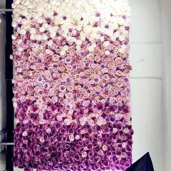 SPR 2,4 m*3m Nemokamas Pristatymas šilko vestuvių violetinė ombre gėlių sienos vestuvių fonas dirbtinių gėlių eilės ir arch dekoratyvinis flore
