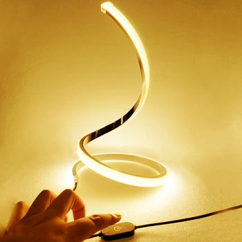 Šiuolaikinių LED Akių Apsaugos Spiralės Stalo Lempa Patalpų Apšvietimas staliukas Touch Tamsos Silikagelio Led Šviesos Armatūra Lampa Žiedas