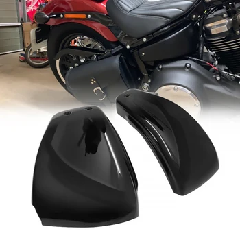 Juoda Motociklo Akumuliatoriaus Lauktuvės Padengti 2018-2021 Harley Softail M8 Street BOB Motokroso Kairę ir Dešinę Pusę, L&R Baterija Guard