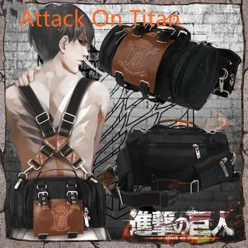 Anime Ataka Titan Cosplay Kuprinė Mokyklos Studentų Pečių Maišą Crossbody Messenger Bag Rankinė Dovanų Lauko