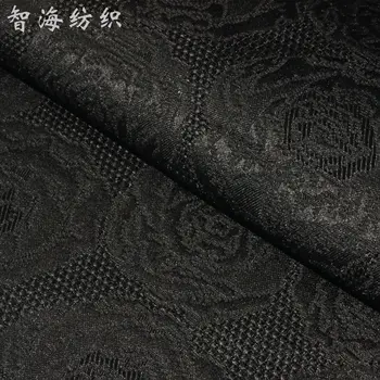 Nauja rudens žiemos poliesterio pluošto sutirštės gryna juoda ir balta elastiniai paltą, suknelę, Qipao audinio audinio
