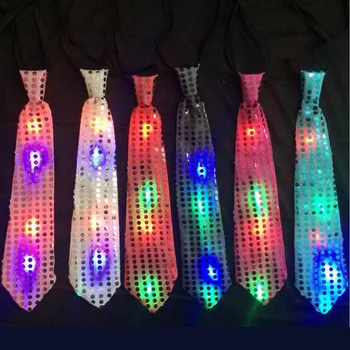 50pcs Suaugusiųjų, Vaikų Blizgančiais LED Necktie Šviesos Iki Kaklo Kaklaraištis Šviesos Bowtie Mirksi Šalies Naudai Kalėdų Rekvizitai ZA4970