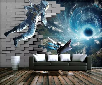 Fone, vaikų kambario galaxy 3D sluoksniuotos astronautas visata