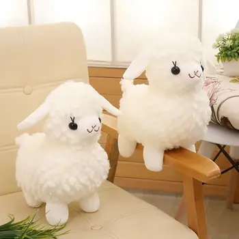 35cm Minkštas Baltas Riebalų avių mažai Alpaka Pliušinis Žaislas, Minkšti Lama Avių Įdaryti Modeliavimas Gyvūnų Lėlės Kūdikio Gimtadienio, Kalėdų Dovana