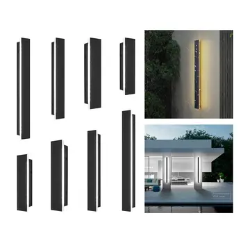 Lauko Ilgio Juostelės Modernios LED Sieninis Apšvietimas, Šviestuvas, Šviestuvai, Elegantiškas Matinio Juodojo Geležies Kūno IP65 Vandeniui Anti Rust