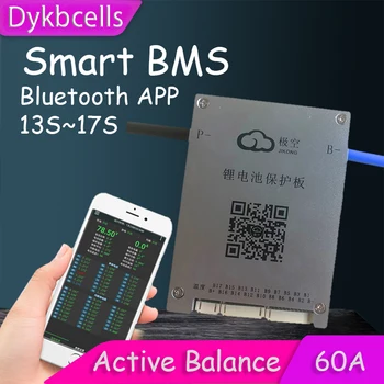 Dykbcells 13S ~ 17S Aktyvi Balanso BMS ličio Baterija Apsaugos Valdybos 60A Nuolat Smart 