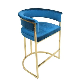 Naujausius Šiaurės šalių Dizaino Aksomo, titano, aukso aukštos baro kėdės baro kėdė prabangus baro baldai