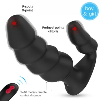 Belaidžio Nuotolinio valdymo Vibratorius, Sekso žaisliukai Vyrams Prostatos Massager Vibrator Butt Plug Analinis Uodega Sukasi USB Įkrovimo Suaugusiųjų Produktas