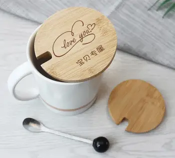 100vnt/daug įvairių dydžių, bambuko puodelio kavos puodelis jar stiklo skardinės mediniu dangteliu butelį bambuko padengti graviruoti Nemokamai logotipas SN3743
