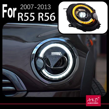 AKD Automobilio Modelį Priedai Žibintas, MINI r55 toksiškas gyvūnijai Žibintai 2007-2013 M. R56 LED Žibintų R57 Cooper DRL LED Projektorius Spindulį