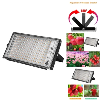 LED Grow Light 200W Visą Spektrą Augalų Šviesos 180-240V apšvietimo Prožektorius Phytolamp Gėlių Sodinukai, Augalų Auginimas