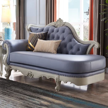 Amerikos lengvojo prabangių medžio masyvo sofa mažųjų Europos šiuolaikinės paprasta concubine sofos itališkos odos sofa-prabanga
