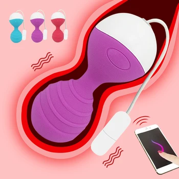 APP Kontrolės Vibratoriai Moterims USB Įkrovimo Makšties Vibruojantys Kiaušiniai Sekso Žaislai Moterims, Kegel Kamuolys Šokinėja Kiaušiniai Sekso Produktai