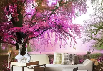 tinkinti tapetai roll 3d Cherry blossom medis, foto tapetai, sienų freskos TV foną