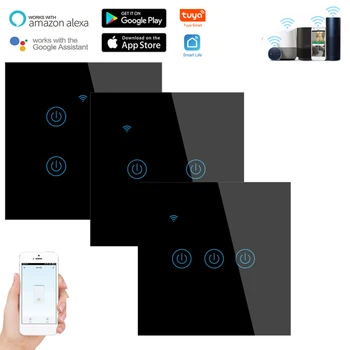 Aubess WiFi Smart Šviesos Jungiklis Zero/Bendrosios Priešgaisrinės Sienos Mygtuką Smart Gyvenimo Tuya App Valdymas Cotrol Dirbti Su Alexa 