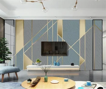 Custom 3D Sienos Freskos Šiuolaikinės Paprastos Geometrinės Linijos, Foto Tapetai Kambarį TV Sofa-lova, Miegamojo sienos dokumentų namų dekoro