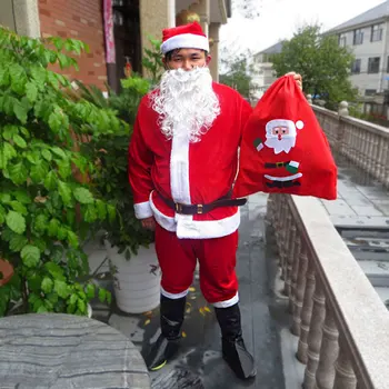 Santa Claus vyriški Didelio Dydžio Aukso Aksomo Storio Kostiumas, Drabužiai, Kostiumai, papuošalai Kalėdų Kostiumai Dovana Cosplay Papuošalai