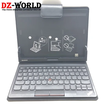 ThinkPad Tablet 1838 1839 Knygelė Klaviatūra Odos Folio Case w/ US anglų klaviatūra, USB Port 00HM470 SM10E37708 03X6354 04W2157