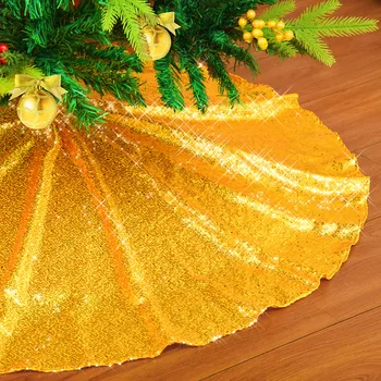 90cm Kalėdų, Naujųjų Metų Šaliai Dekoratyvinis Medis Sijonas spalvingas Aukso blizgučiai Kalėdų eglutė sijonas blingbling apmušalams