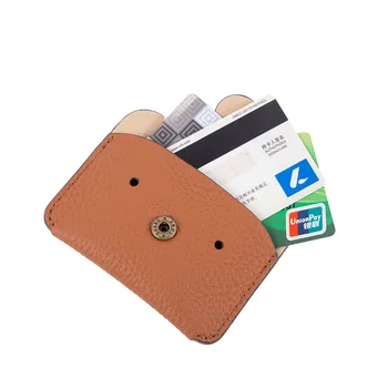 Paprasta moterų kortelės krepšys viršutinis sluoksnis karvės odos maišas mažas mini banko kortelė, odinis dėklas kortelės turėtojas