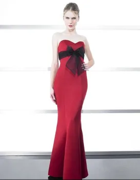 nemokamas pristatymas 2015 m. mergina dress šalies vestuvėms satin/tiulis undinė Brangioji atvira nugara grindų ilgio lankas raudona bridesmaid suknelę