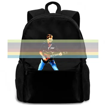 George Michael WHAM Gitaros Muzikos Naujovė Spausdinimo Naujausias moterų, vyrų kuprinė nešiojamas kelionės mokykla suaugusiųjų studentas