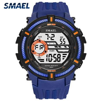 SMAEL Sporto Laikrodžiai Vyrams, LED Skaitmeniniai Laikrodžiai Verslo Laikrodis Vyras Kūrybos Karinės Chronograph Cool Naujas Relojes Hombre