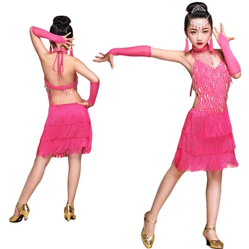 Vaikai Profesionalų lotynų Šokių Suknelė Vaikų Nacionalinio Standarto Šokių Konkursas Rodyti China Kutas lotynų Šokių Suknelė