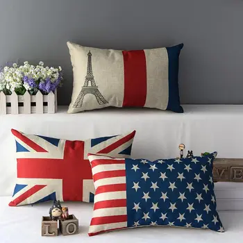 Vėliavos pagalvę padengti, prancūzijos nacionalinės vėliavos sąjungos jack Žvaigždžių ir Juostų juosmens pagalvės užvalkalą užvalkalas didmeninės