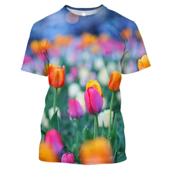 Jumeast 3D Atspausdintas Gėlių Tee Marškinėliai Vyrams Atsitiktinis Streetwear Y2K 2000-ųjų Estetinės marškinėliai Topai Mados Drabužių Baggy T-shirty