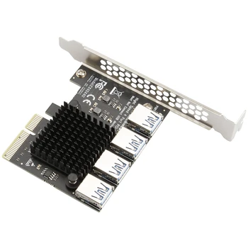 PCI-E 4X 1 Iki 4 Prievadai USB 3.0 PCI-E Adapterį Valdybos GPU Extender Miner Stove Kortelę Už BTC Bitcoin Miner Kasyba