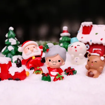 Bulk Pack Mini Linksmų Kalėdų, Kalėdų seneliu, Sniego Rogės, Apdailos Lėlės Dovanos Žaislo Modelis Anime Duomenys PVC Rinkti Papuošalai