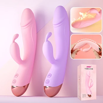 Silikono Šilumos Dildo Rabbit Vibratorius Moteriai G Spot Vibratoriai Moterims Klitorio Stimuliatorius Moterų Masturbator Sekso žaisliukai Suaugusiems