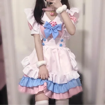 Kawaii Anime tarnaitė cosplay Kostiumai, Lolita dress mielas gotikos suknelė arbatėlė saldus žaidimai lolita jsk Kavinė Padavėja Erotinė Apranga